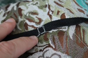 Stitching detail on straps